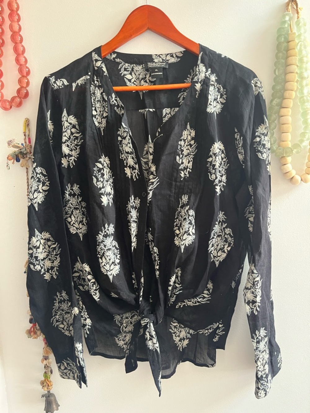 Toile blouse by Lucky Brand - Black and White Floral